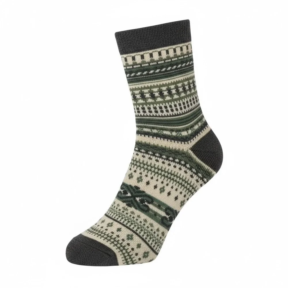 Autumn Spice Retro‎ Mid-Calf Socks 7-10 NEW 5pc Pack Unisex Anti-Slip Elastic